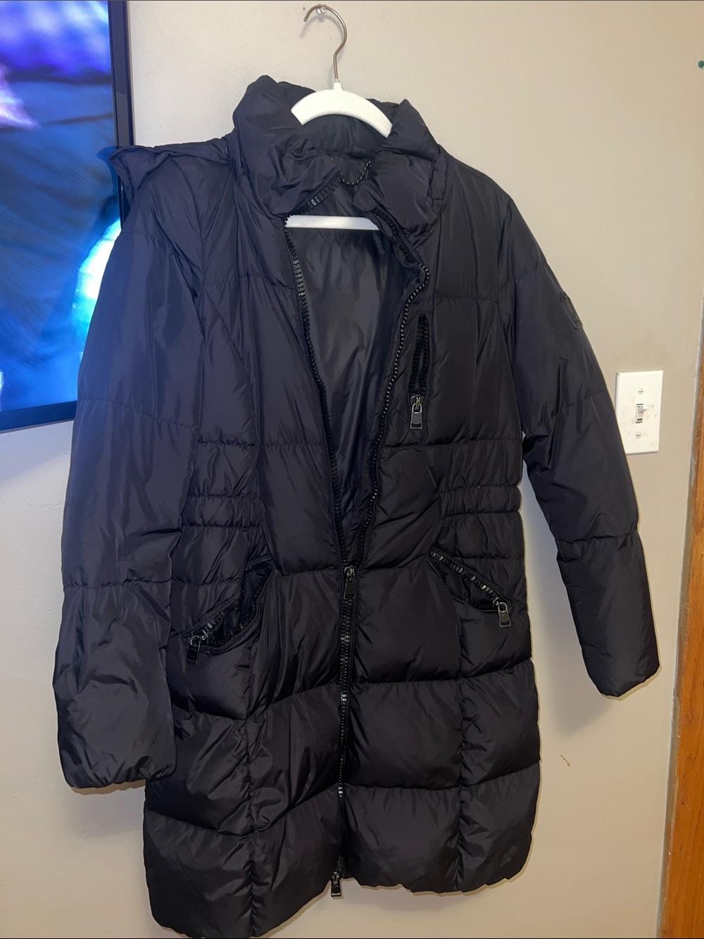 Coach Black Quilted Puffer Coat with Zip Pockets